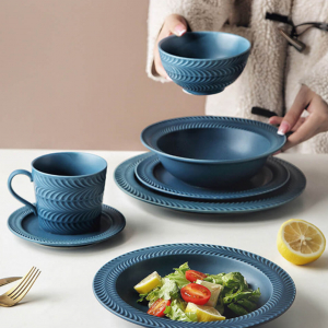 Набор керамической посуды Xiaomi SONGFA Mary Bird Blue 9 приборов - фото 4