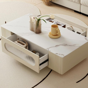 Комплект журнальный столик и тумба под телевизор Xiaomi Linsy Set Of Coffee Table And TV Stand Cream/White (LY1L-A+LY1M-A) - фото 5