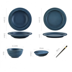 Набор керамической посуды Xiaomi SONGFA Mary Bird Blue 9 приборов - фото 5