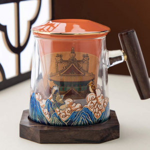 Стеклянная чашка для чая с керамическим фильтром Xiaomi Pinztea Glass Tea Cup With Ceramic Filter 440mL - фото 3