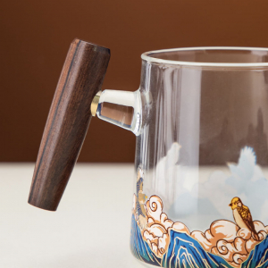 Стеклянная чашка для чая с керамическим фильтром Xiaomi Pinztea Glass Tea Cup With Ceramic Filter 440mL - фото 4