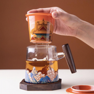 Стеклянная чашка для чая с керамическим фильтром Xiaomi Pinztea Glass Tea Cup With Ceramic Filter 440mL - фото 5