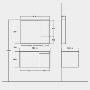 Комплект мебели для ванной комнаты Тумба и навесной шкаф Xiaomi Diiib Yashi White Paint Slate Bathroom Cabinet 900mm (DXG70002-1031+DXG72002-1031) (с керамической раковиной, без смесителя) - фото 5
