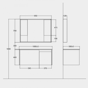 Комплект мебели для ванной комнаты Тумба и навесной шкаф Xiaomi Diiib Yashi White Paint Slate Bathroom Cabinet 1000mm (DXG70003-1031+) (с керамической раковиной, без смесителя) - фото 5