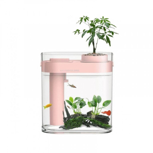 Аквариум Xiaomi Geometry Amphibious Ecological Lazy Fish Tank Aqua Farm (HF-JHYGQC001) Pink