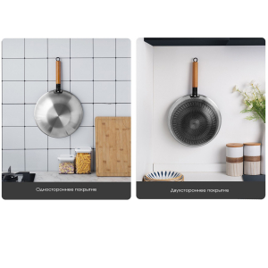 Сковорода-вок Xiaomi Mensarjor Stainless Steel Pan 30 cm (MGGJ-TY2102) - фото 3