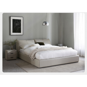 Двуспальная кровать с подъемным механизмом Xiaomi Yang Zi Look Souffle Leather Storage Bed 1.5 m Light Grey