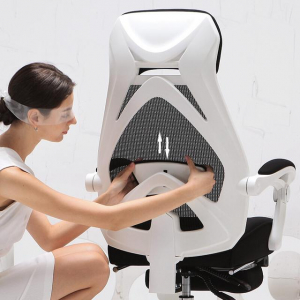 Офисное кресло с подставкой для ног Xiaomi HBADA Cloud Shield Ergonomic Office Chair White - фото 5