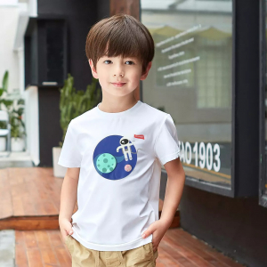 Непромокаемая детская футболка Xiaomi Supield Technology Pure Cotton Hydrophobic Anti-Fouling T-Shirt Model Sun (размер 120) - фото 4