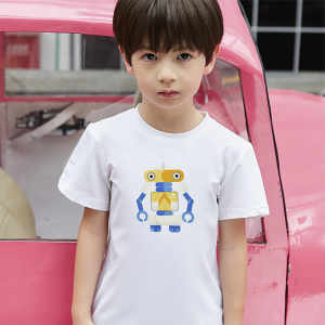 Непромокаемая детская футболка Xiaomi Supield Technology Pure Cotton Hydrophobic Anti-Fouling T-Shirt Model Wall-E (размер 110) - фото 3