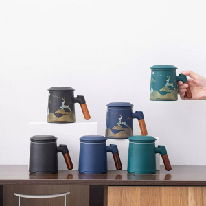 Фарфоровая чашка для чая с керамическим фильтром Xiaomi Zesee Selected Ceramic Tea Cup Daisy Green - фото 2