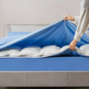 Антибактериальное постельное белье из хлопка Xiaomi 8H Super Soft Thermal Insulation Linens J9 1.8m Blue - фото 3