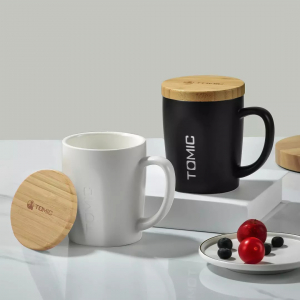 Керамическая кружка с бамбуковой крышкой Xiaomi Tomic Ceramic Cup With Bamboo Cover Black