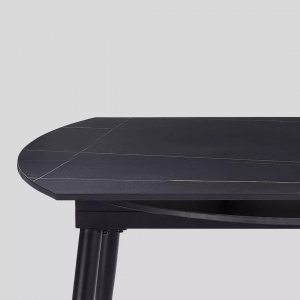 Комплект обеденной мебели Круглый раздвижной стол и 4 стула Xiaomi 8H Jun Telescopic Rock Board Dining Table and Four Chairs Black/Beige