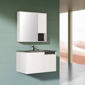 Комплект мебели для ванной комнаты Тумба и навесной шкаф Xiaomi Diiib Yashi White Paint Slate Bathroom Cabinet 900mm (DXG70002-1031+DXG72002-1031) (с керамической раковиной, без смесителя) - фото 3