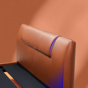 Умная двуспальная кровать Xiaomi 8H Feel Leather Smart Electric Bed 1.8m Orange (умное основание DT5 и латексный матрас RM) - фото 2