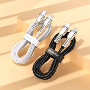 Кабель Xiaomi Baseus Cafule Series Metal Data Cable Type-C to iP PD20W Fast Charge 1m Green (CATLJK-A06) - фото 5