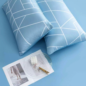 Комплект постельного белья Xiaomi Como Living Bed Sheets Line Blue 1.8m - фото 3