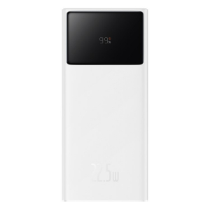 Внешний аккумулятор Xiaomi Baseus Star-Lord Digital Display Fast Charge Power Bank 30000 mAh 22.5W White (PPXJ30) внешний аккумулятор baseus amblight digital display fast charge 30000 mah кабель 1 m