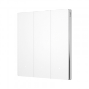 Умный выключатель трехклавишный с нулевой линией Xiaomi Linptech Ultra-Thin Glass Panel Smart Switch Zero Fire White (E3 Pro)