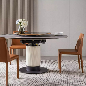 Комплект обеденной мебели Круглый раздвижной стол с индукционной панелью 1.48 m и 8 стульев Xiaomi AQUIMIA Rotating Retractable Multifunctional Dining Table 1.48m and Chairs (AQ1217) - фото 3