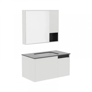 Комплект мебели для ванной комнаты Тумба и навесной шкаф Xiaomi Diiib Yashi White Paint Slate Bathroom Cabinet 900mm (DXG70002-1031+DXG72002-1031) (с керамической раковиной, без смесителя) - фото 1