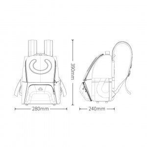 Школьный рюкзак Xiaomi UBOT Decompression Spine Protection Schoolbag Pro 20-35L Beige/Orange (UBOT007)