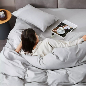 Антибактериальное постельное белье из хлопка Xiaomi 8H Super Soft Thermal Insulation Linens J9 1.8m Grey - фото 2