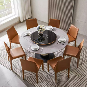 Комплект обеденной мебели Круглый раздвижной стол с индукционной панелью 1.48 m и 8 стульев Xiaomi AQUIMIA Rotating Retractable Multifunctional Dining Table 1.48m and Chairs (AQ1217) - фото 2