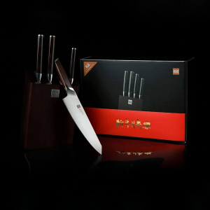 Набор ножей с подставкой Xiaomi Huo Hou  Fire Waiting  5 in 1 Steel Knife Set Black - фото 5