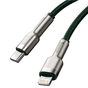 Кабель Xiaomi Baseus Cafule Series Metal Data Cable Type-C to iP PD20W Fast Charge 1m Green (CATLJK-A06) - фото 2