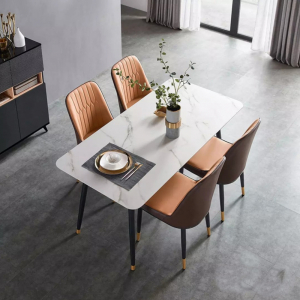 Комплект обеденной мебели Стол 1.6 м и 4 стула Xiaomi Lin's Wood Light Luxury Table and Four Chairs White&Black (JI1R-A+LS073S4-A) - фото 2
