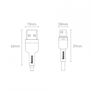 Кабель Xiaomi Baseus Cafule Series Metal Data Cable USB to iP 2.4A 1m Black (CALJK-A01) - фото 5