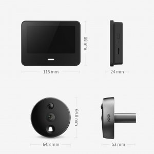 Умный видеоглазок Xiaomi Mijia Smart Cat Eye Black Standard (MCE10)