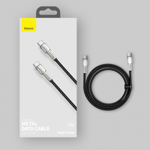 Кабель Xiaomi Baseus Cafule Series Metal Data Cable Type-C to Type-C 100W 1m White (CATJK-C02) - фото 5