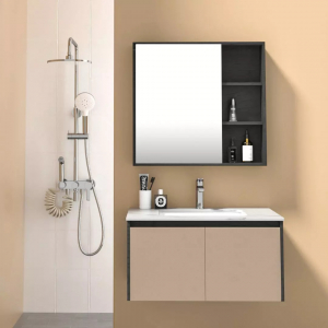 Комплект мебели и душевой стойки для ванной комнаты Xiaomi Diiib Bathroom Set Magnolia Slate Bathroom 600mm Yayue Four-function Silver Style (DXG78001-1031+DXB21001-1001) (с керамической раковиной, без смесителя) - фото 2