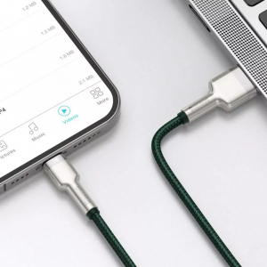Кабель Xiaomi Baseus Cafule Series Metal Data Cable USB to iP 2.4A 1m Green (CALJK-A06) - фото 4