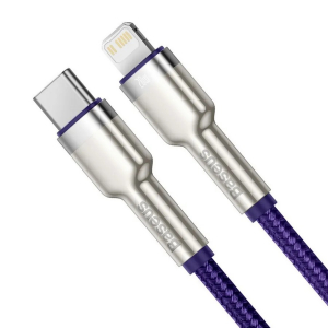 Кабель Xiaomi Baseus Cafule Series Metal Data Cable Type-C to iP PD20W Fast Charge 1m Purple (CATLJK-A05) - фото 2