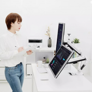 Настольный кронштейн для 2 мониторов Xiaomi Loctek Dual-screen Monitor Stand  17-32” White - фото 4