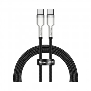 Кабель Xiaomi Baseus Cafule Series Metal Data Cable Type-C to Type-C 100W 1m  Black (CATJK-C01) хаб usb baseus metal gleam series 5 in 1 multifunctional type c hub docking station grey cahub cx0g