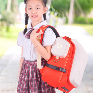 Школьный рюкзак Xiaomi UBOT Decompression Spine Protection Schoolbag 20-35L Beige/Orange (UBOT-006) - фото 2