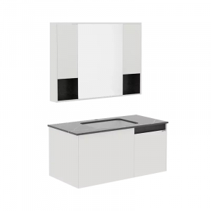 Комплект мебели для ванной комнаты Тумба и навесной шкаф Xiaomi Diiib Yashi White Paint Slate Bathroom Cabinet 1000mm (DXG70003-1031+) (с керамической раковиной, без смесителя) - фото 1