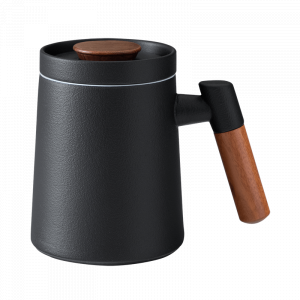 Керамическая кружка Xiaomi Pinztea Wooden Handle Ceramic Tea Cup 390 ml Black
