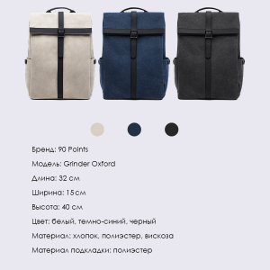 Рюкзак Xiaomi 90 Points Grinder Oxford Casual Backpack Dark Blue