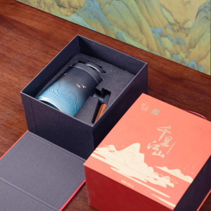 Керамическая кружка Xiaomi Pinztea Wooden Handle Ceramic Tea Cup 390 ml Mountains - фото 4