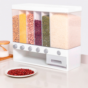 Шестисекционный диспенсер для продуктов Xiaomi MIWUNA 6 Compartments Large Cereal Dry Food Rice Storage Box (HSLYQ0031) - фото 3