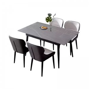 Комплект обеденной мебели Стол 1.6 м и 4 стула Xiaomi 8H Jun Rock Board Dining Table and Four Chairs Grey/Beige (YB1+YB3)