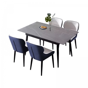 Комплект обеденной мебели Стол 1.6 м и 4 стула Xiaomi 8H Jun Rock Board Dining Table and Four Chairs Grey/Grey&Blue (YB1+YB3)