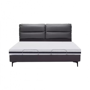 Умная двуспальная кровать  8H Milan Smart Leather Electric Bed S 1.5 m Grey Blue (умное основание и латексный матрас RA Alpha)