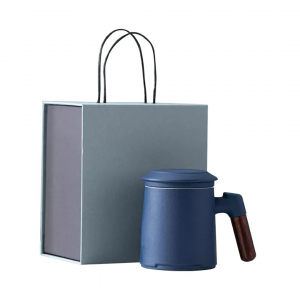Фарфоровая чашка для чая с керамическим фильтром Xiaomi Zesee Selected Ceramic Tea Cup Dark Blue